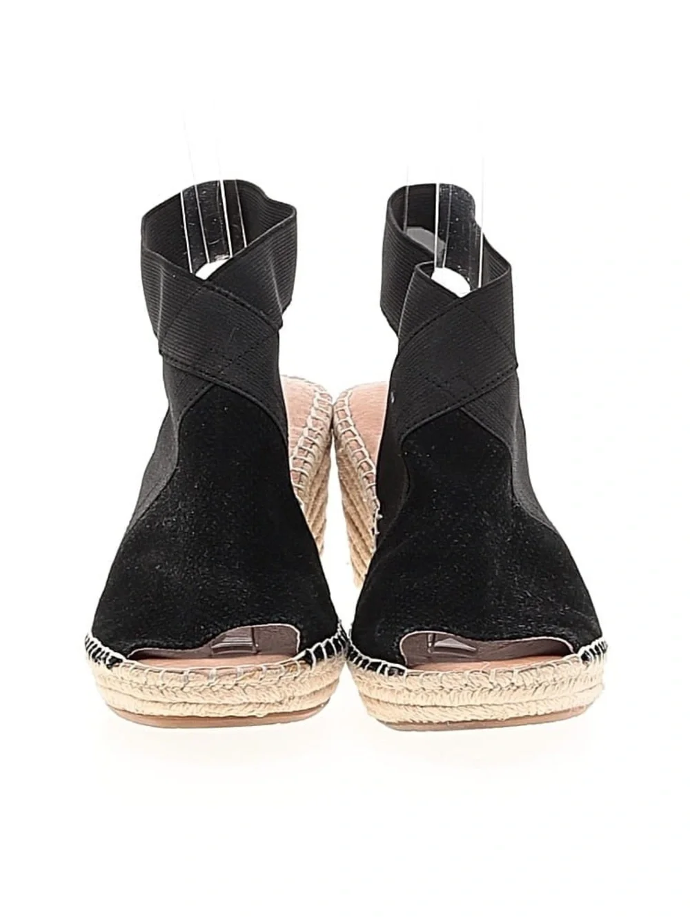 Gentle Souls Colleen Black Espadrille Wedge Sandal with Ankle Strap Size 7.5